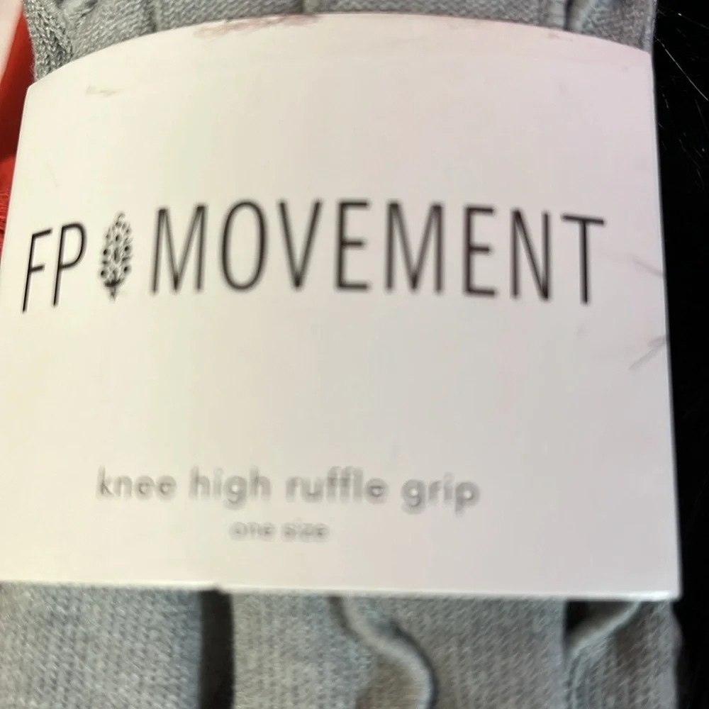 Free People Ruffle Over the knee Gray Women's grip Socks